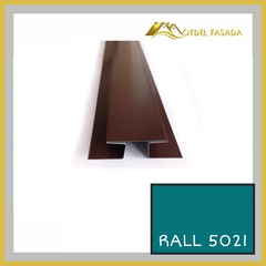 Стыковочный профиль для сайдинга сложный 75мм RALL 5021-Водная синь 2м