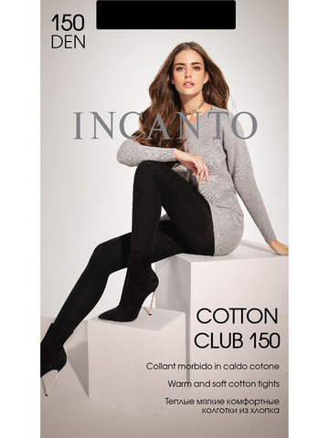 Тёплые колготки большого размера с хлопком Cotton Club 150 XL Incanto