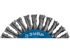 ЗУБР 100 мм, жгутированная стальная проволока 0.5 мм, щетка дисковая для УШМ, Профессионал (35192-100)