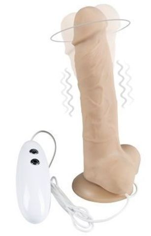 Телесный вибратор-ротатор на присоске Cesar Vibrator & Rotator - 17,5 см. - Adrien Lastic 20497