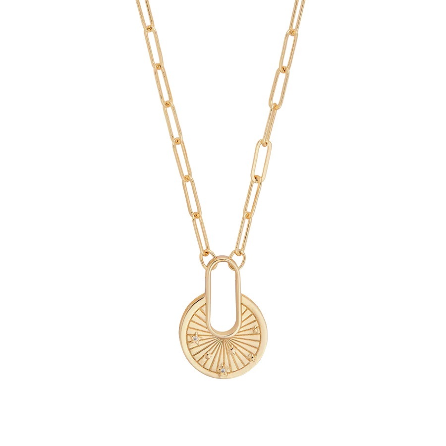 WANDERLUST Колье Ray of Light Gold Necklace wanderlust колье hailey gold chain necklace