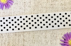 Лента репсовая в горошек, ш. 3,2 см, белый