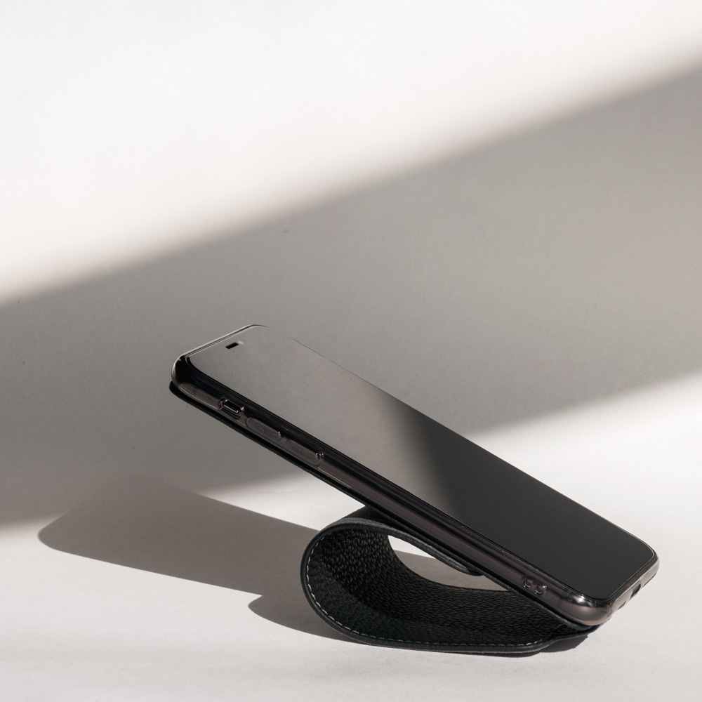 Чехол для iPhone 11 Pro Max из натуральной кожи теленка, цвета черный мат