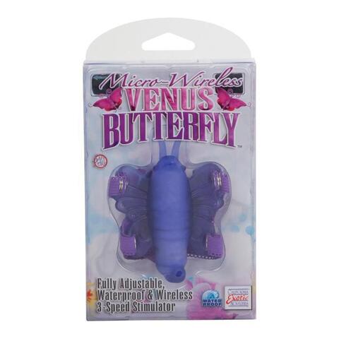 Фиолетовая вибробабочка на ремешках Micro Wireless Venus Butterfly - California Exotic Novelties SE-0601-28-3