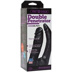 Черная насадка-фаллоимитатор для двойной стимуляции Double Penetrator - 16 см.