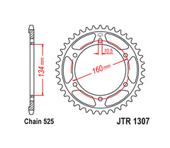 Звезда задняя JTR1307.42ZBK (черная) для Honda CBR600RR