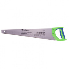 23815 Ножовка по дереву "Зубец", 500мм, 7-8 TPI, зуб 3D, каленый зуб, 2-х компонентная рукоятка  Сибртех