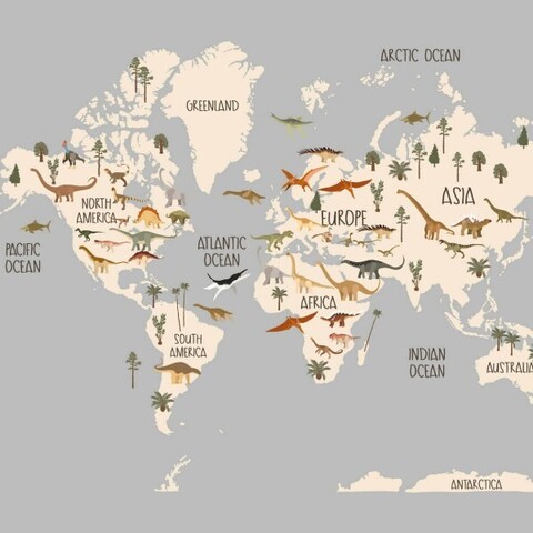 Дизайнерские обои Прогулки с динозаврами