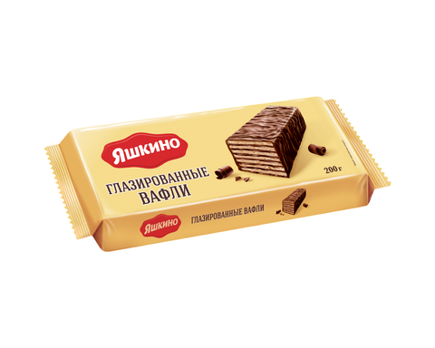 Вафли Яшкино В шоколадной глазури 200г, шт
