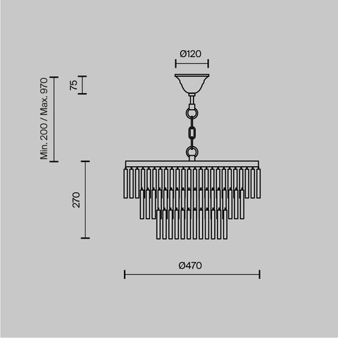 Подвесная люстра Maytoni Colonne MOD093PL-09BS