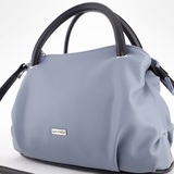 Сумка Саломея 278 гладкий серо-голубой + черный