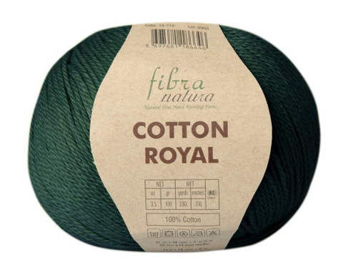 Пряжа Fibra Natura Cotton Royal 732 т.изумруд (уп. 5 мотков)