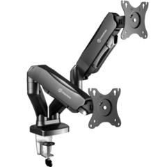 Настольный кронштейн-газлифт для двух мониторов ONKRON G160 чёрный