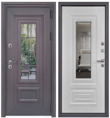 Купить Входная дверь Сибирь Термо муар меланж махагон ПВХ белый матовый