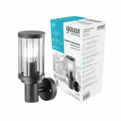 Св-к Gauss Садово-парковый Vega на стену вверх E27 10.5*24*14,2cm 170-240V/50Hz Max.60W IP54  GD021