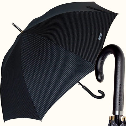 Большой черный зонт трость