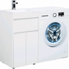 Aquanet 239204 Тумба с раковиной Токио 110 L напольная 1 ящик 2 фасада цвет белый глянец (239204)