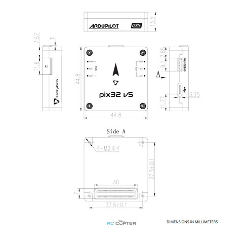 Полётный контроллер Holybro Pix32 v5 + v5 base + PM02