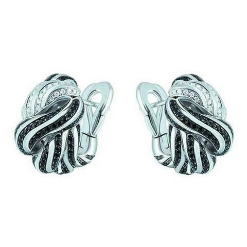 Серьги с чёрными сапфирами и бриллиантами, E0124-0/2