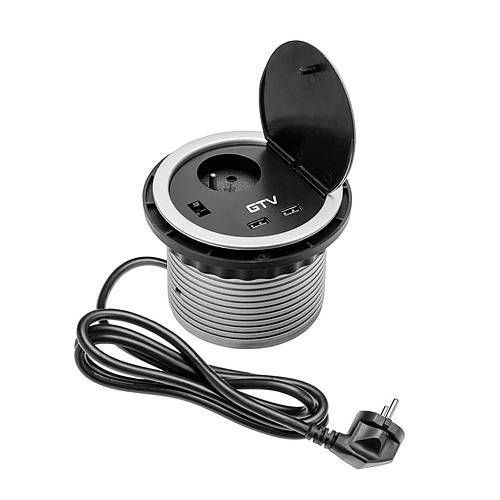 Удлинитель круглый врезной 1 розетка CHARGER AE-BPW1U2UCH-80 (French ...