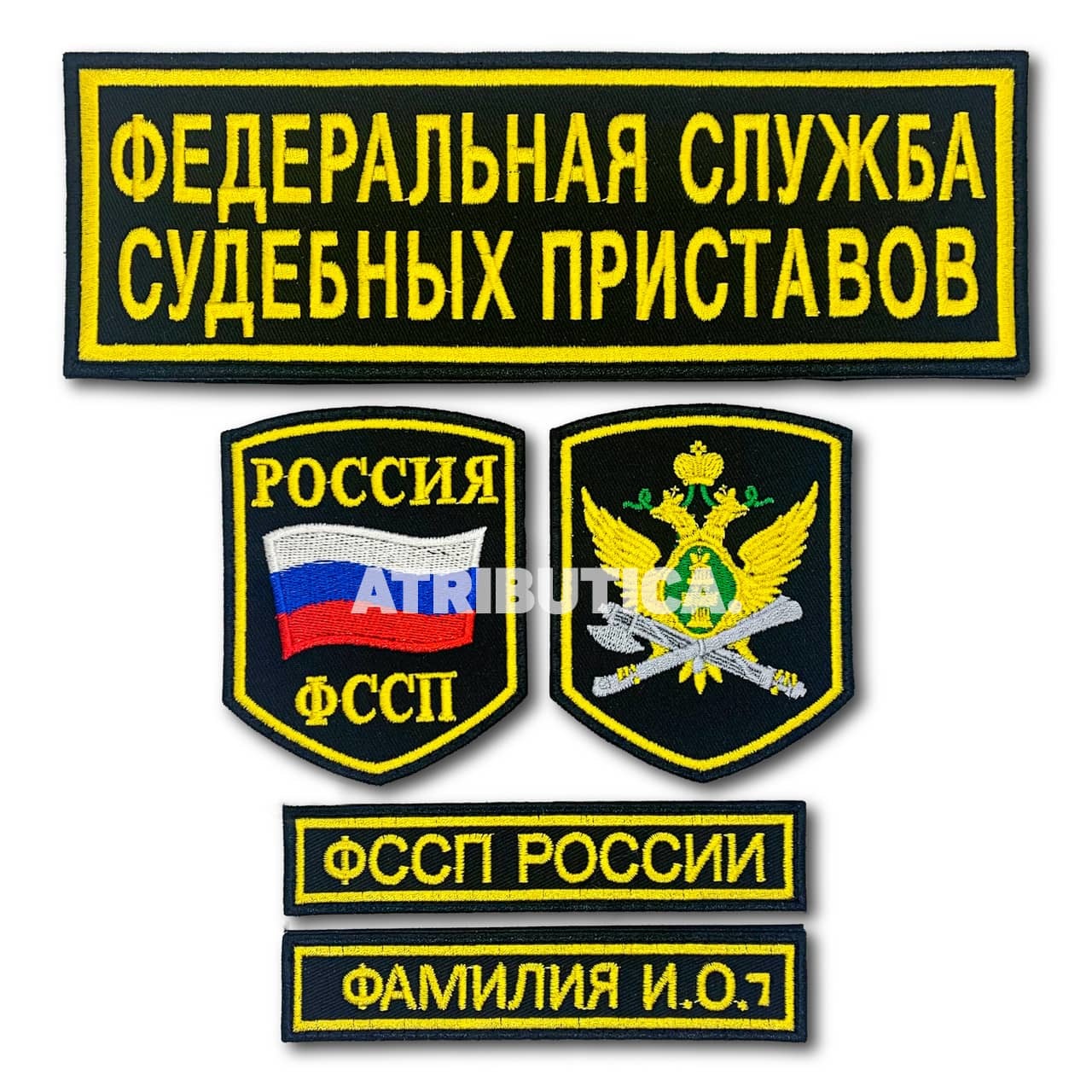 Комплект Нашивок ( Шевронов ) ФССП России Вариант 2 Черный - купить по  выгодной цене | ATRIBUTICA. - нашивки (шевроны), флаги, сувениры и  ведомственная символика. Доставка по всей России.