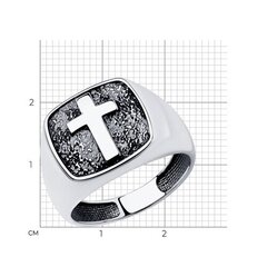 95010205 - Мужская , массивная печатка из серебра с крестом