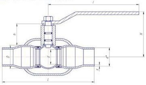 Конструкция LD КШ.Ц.П.GAS.080.025.П/П.02 Ду80