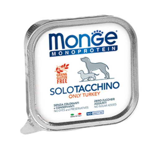 Купить Monge Monoprotein Solo Manzo Only Turkey Монобелковый паштет с индейкой для взрослых собак всех пород