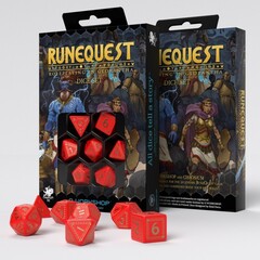 Набор кубиков для настольных ролевых игр (Dungeons and Dragons, DnD, D&D, Pathfinder) - RuneQuest Red & gold Dice Set (7)