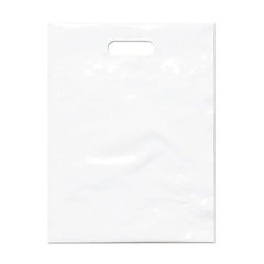 Белый полиэтиленовый пакет с вырубной ручкой 40*50+3.5см 60мкм