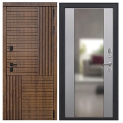 Купить Входная дверь термо Авеста - Алиса ПВХ софт грей с зеркалом