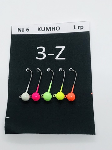 3-Z  Джиг-головка форелевая крючок №6 Kumho (1г) 5шт/уп. 5 цветов в уп. продажа от 2-х уп.