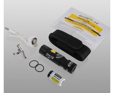 Фонарь карманный Armytek Prime C1 Magnet USB XP-L черный/белый лам.:светодиод. 18350x1 (F05601SW)