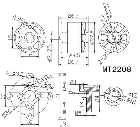 T-Motor MT2208 KV1100