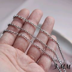 Цепочка роло 3 мм, родий, 1 метр, А109