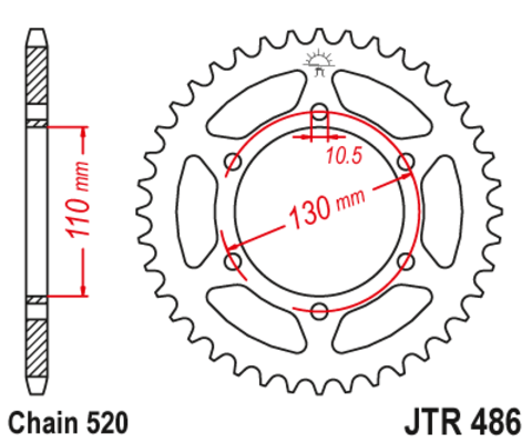 Звезда ведомая JTR486 45ZBK