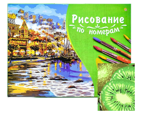 Холст для рисования 30х40см по номерам Яркие киви