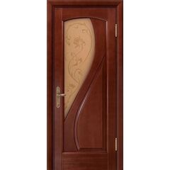 Купить Межкомнатная дверь шпон Версаль тёмный анегри остеклённая