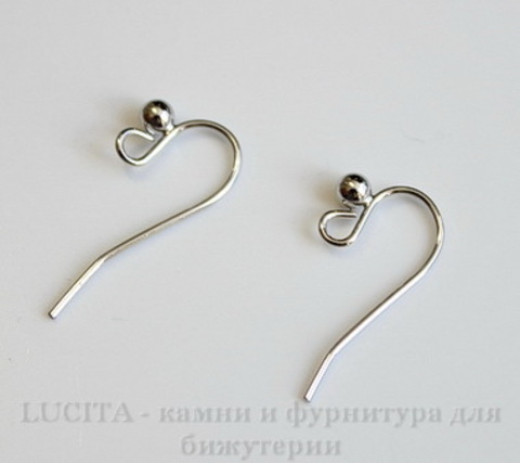 Швензы - крючки с шариком, 20х12 мм (цвет - платина), пара