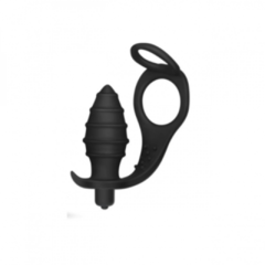 Анальная пробка с вибрацией и кольцом 