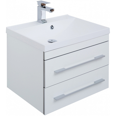 Aquanet 212878 Тумба с раковиной Aquanet Верона 58 белый (подвесная 2 ящика) (212878)