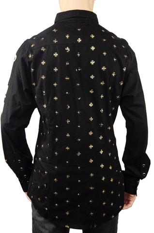 The Saints Sinphony | Рубашка мужская BULLETPROOF GOLD BUTTON UP TS2810 спина на модели