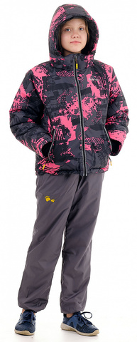 Куртка зимняя детская Мегаполис (таслан добби, фуксия) МАУГЛИ