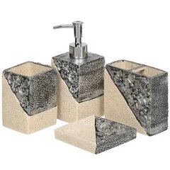 Набор д/ванной Геометрия полирез 4пр(стакан, подст д/зубных щет, дозатор, мыльница) Y333 I.K