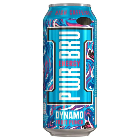 Энергетический б/а напиток со вкусом фруктового пунша Power Bru Dinamo Fruit Punch, 500 мл