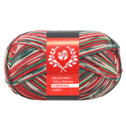 Пряжа MEILENWEIT 6-PLY 150 MERINO CHRISTMAS LUREX