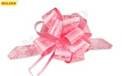 Бант-шар с принтом Розы, Розовый / 3 см.