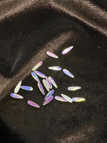 Стеклянные стразы 3*10 мм (25шт)цвет хамелеон бело-розовый