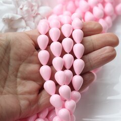 Майорка Капля, зефирно-розовая 10*14 мм, 1 нить, МА211