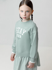 платье  для девочки  КР 5835/голубой прибой к635